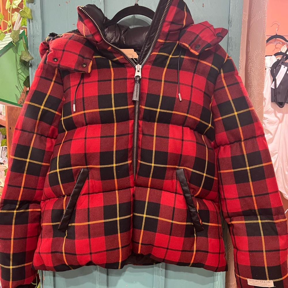 Mackage Red and Black Checkered Jacket